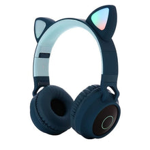 Load image into Gallery viewer, Cute Cat Earphones Bluetooth Wireless Ear Headphone Flashing For Girls