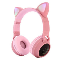 Load image into Gallery viewer, Cute Cat Earphones Bluetooth Wireless Ear Headphone Flashing For Girls
