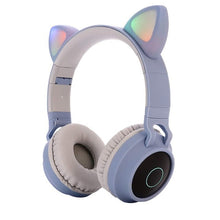 Load image into Gallery viewer, Cute Cat Earphones Bluetooth Wireless Ear Headphone Flashing For Girls