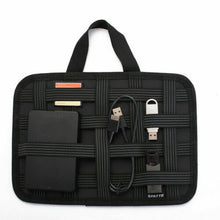Load image into Gallery viewer, Potable Elastic Integrated Black Electronic Accessories Cables Organizer USB Storage Case Digital Bag Earphone Home Organization

