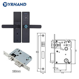 YR HAND Fingerprint Lock Smart Card Digital Code Electronic Door Lock -close-  Home Security  Lock