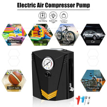 Load image into Gallery viewer, a useful Portable Car Air Compressor  with 12V Digital Tire Inflator Air Pump For for example Cars,Motorcycle, Bike, ball, Toys ...
