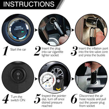 Load image into Gallery viewer, a useful Portable Car Air Compressor  with 12V Digital Tire Inflator Air Pump For for example Cars,Motorcycle, Bike, ball, Toys ...
