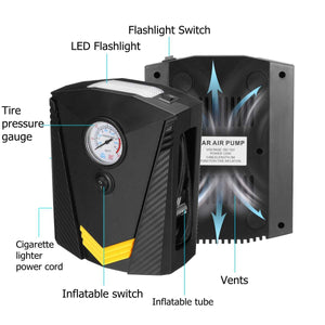 a useful Portable Car Air Compressor  with 12V Digital Tire Inflator Air Pump For for example Cars,Motorcycle, Bike, ball, Toys ...