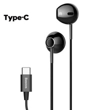 Load image into Gallery viewer, Baseus 6D Stereo In-ear Earphone Headphones Wired Control Bass Sound Earbuds for iPhone Xiaomi Huawei 3.5mm Type c Earphones
