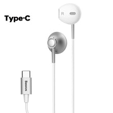 Load image into Gallery viewer, Baseus 6D Stereo In-ear Earphone Headphones Wired Control Bass Sound Earbuds for iPhone Xiaomi Huawei 3.5mm Type c Earphones
