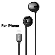 Load image into Gallery viewer, Baseus 6D Stereo In-ear Earphone Headphones Wired Control Bass Sound Earbuds for iPhone Xiaomi Huawei 3.5mm Type c Earphones
